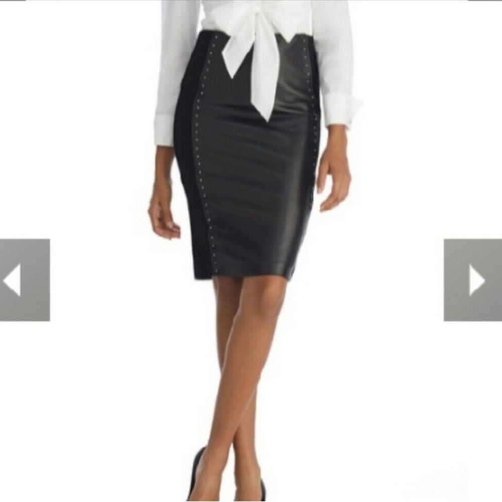WHBM Studded Leather Skirt